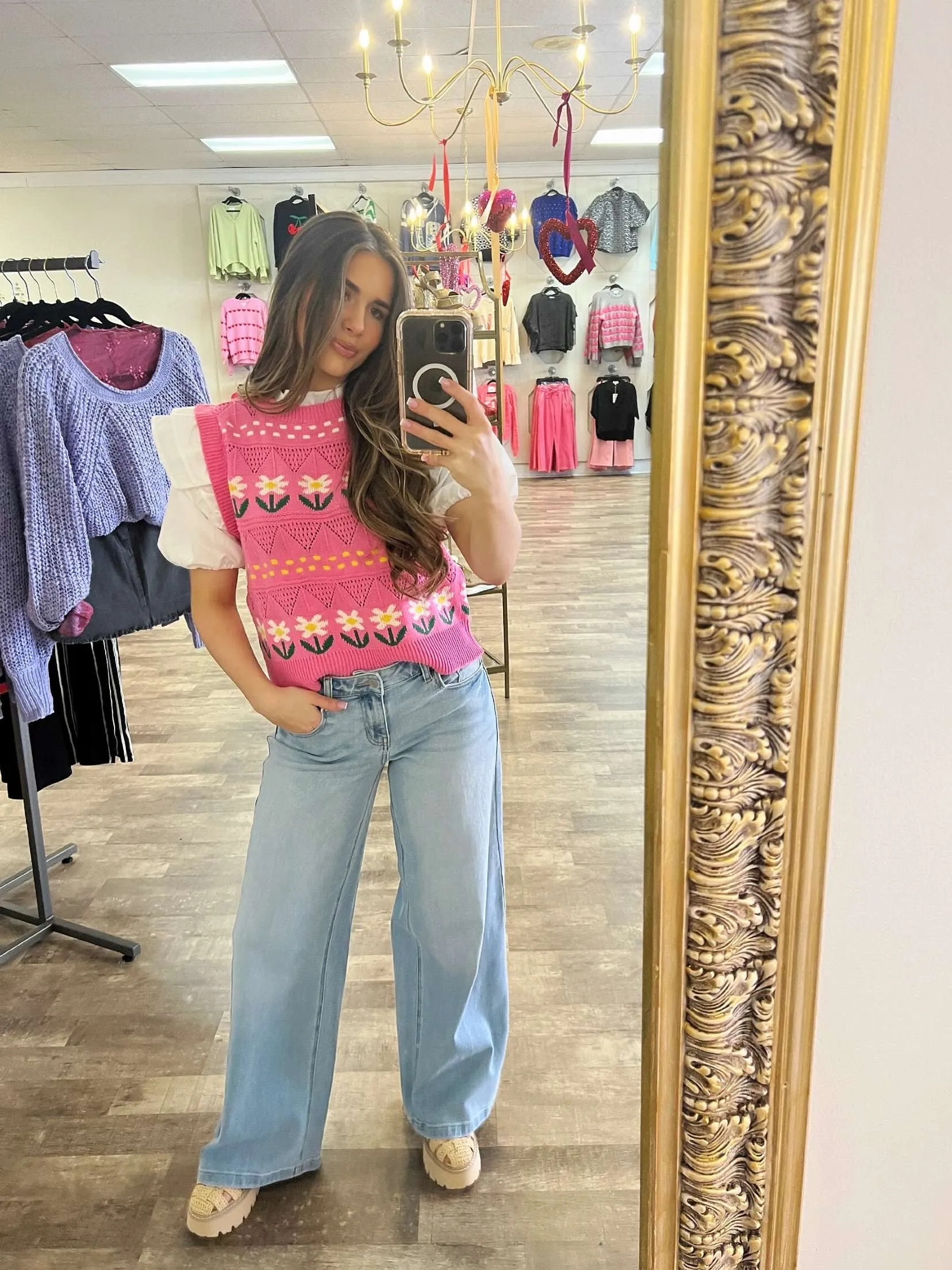 spring blooms sweater