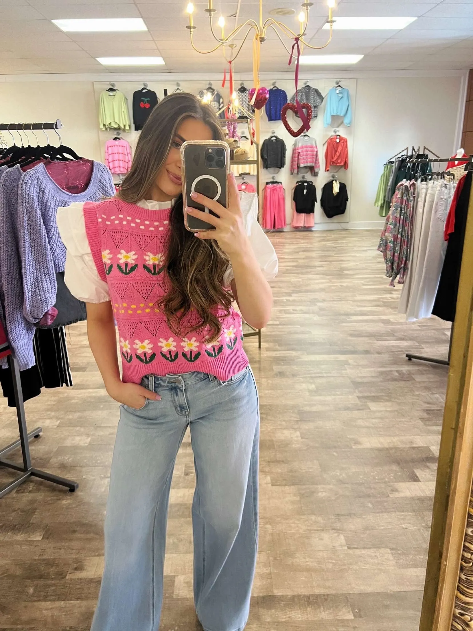 spring blooms sweater