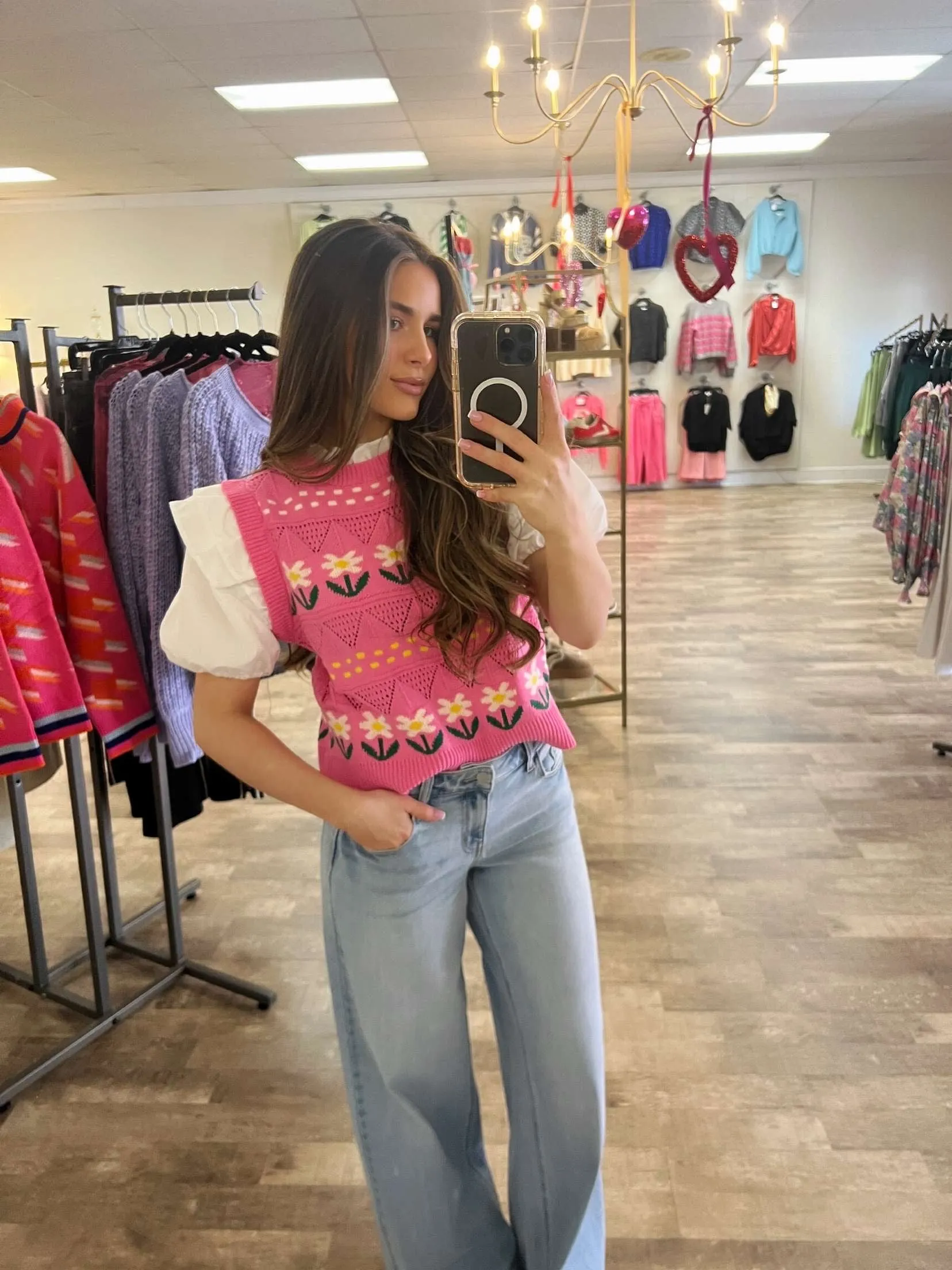 spring blooms sweater