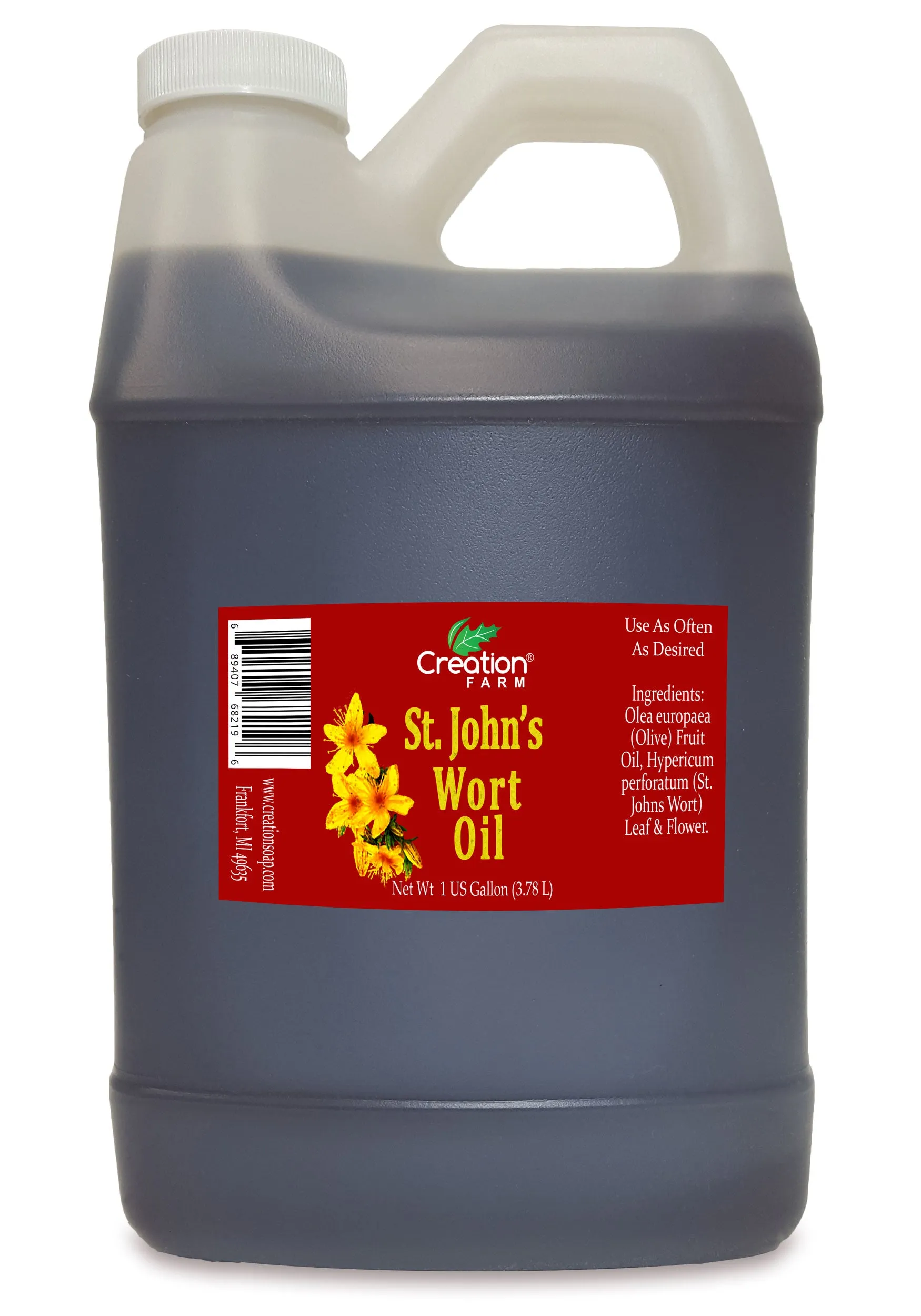 St Johns Wort Infused Oil 1 Gallon Bulk | Olive Oil Base | Therapeutic Massage