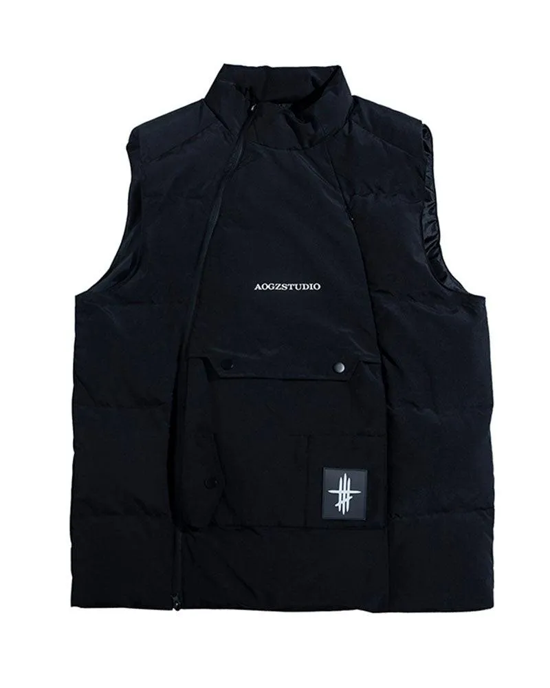 Streetwear Winter Black Vest