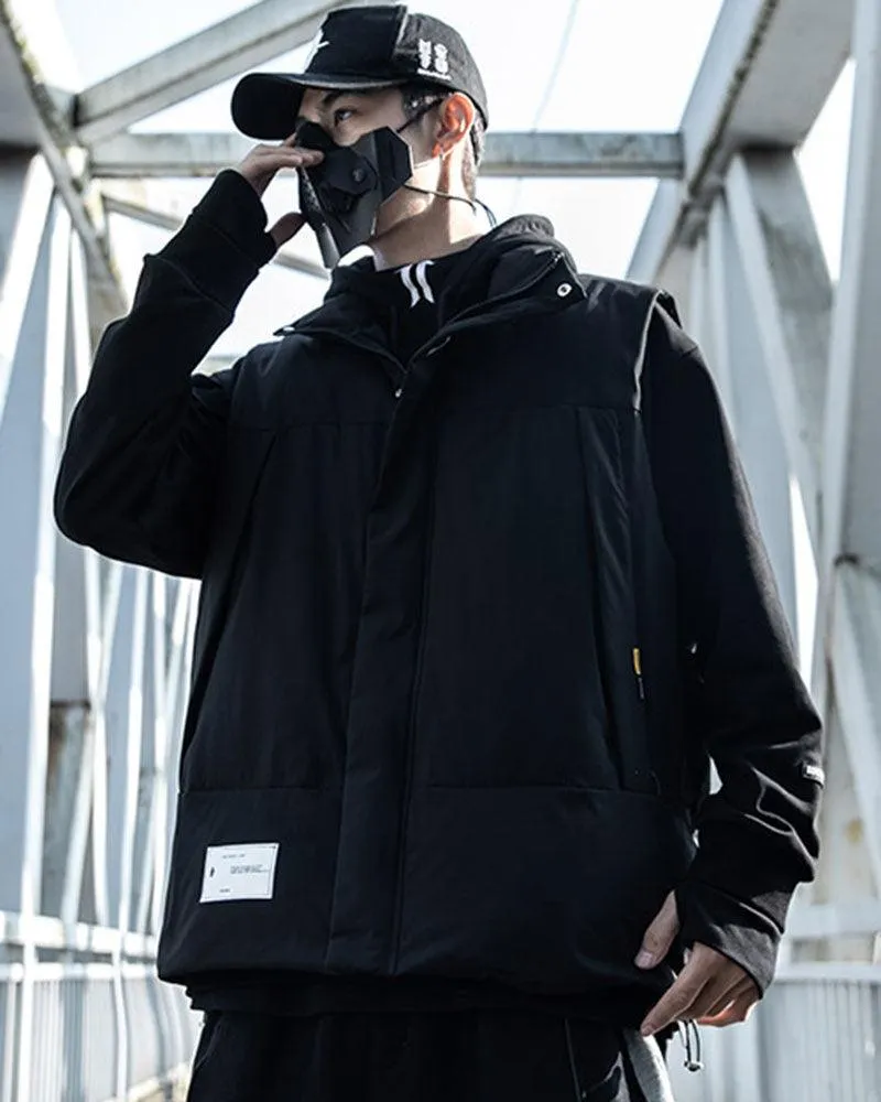 Streetwear Winter Black Vest