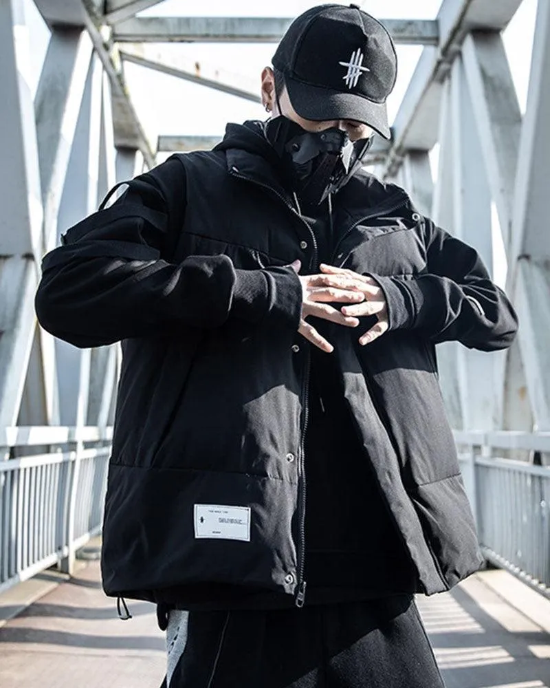 Streetwear Winter Black Vest