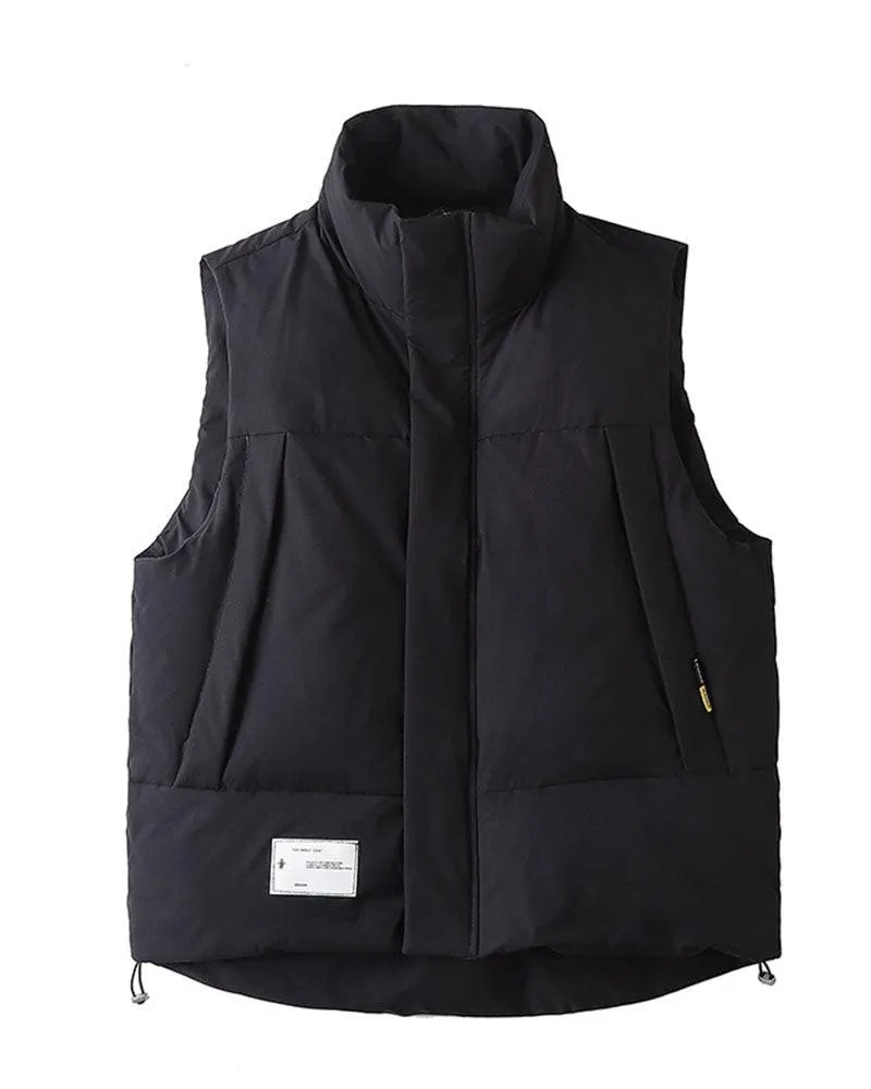 Streetwear Winter Black Vest