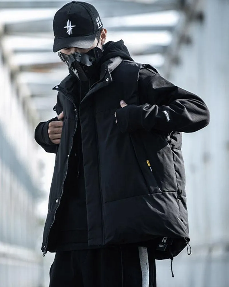 Streetwear Winter Black Vest