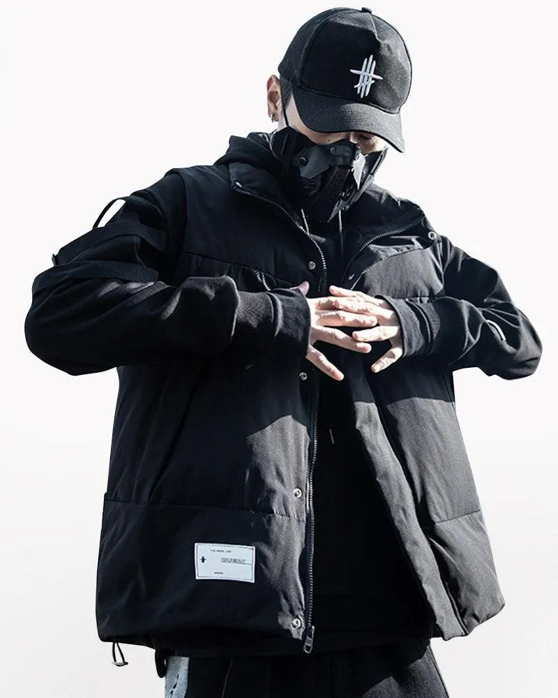Streetwear Winter Black Vest