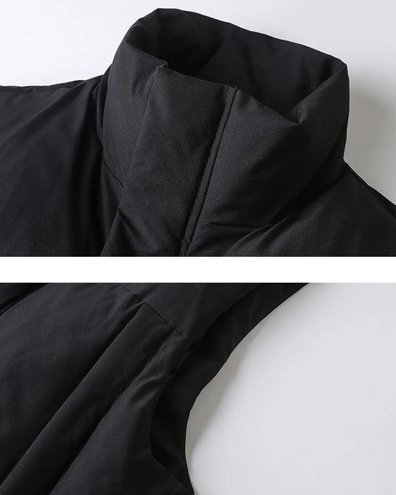 Streetwear Winter Black Vest
