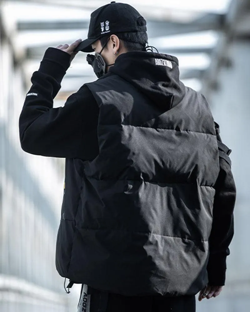 Streetwear Winter Black Vest