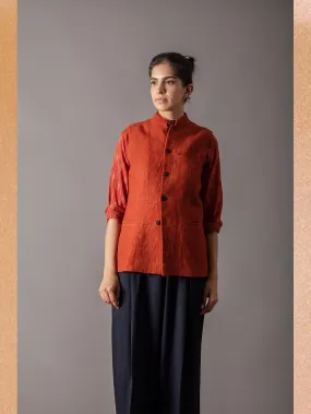 SUKETDHIR   I   SD Shaan Gilet | Heavy Linen | Rust