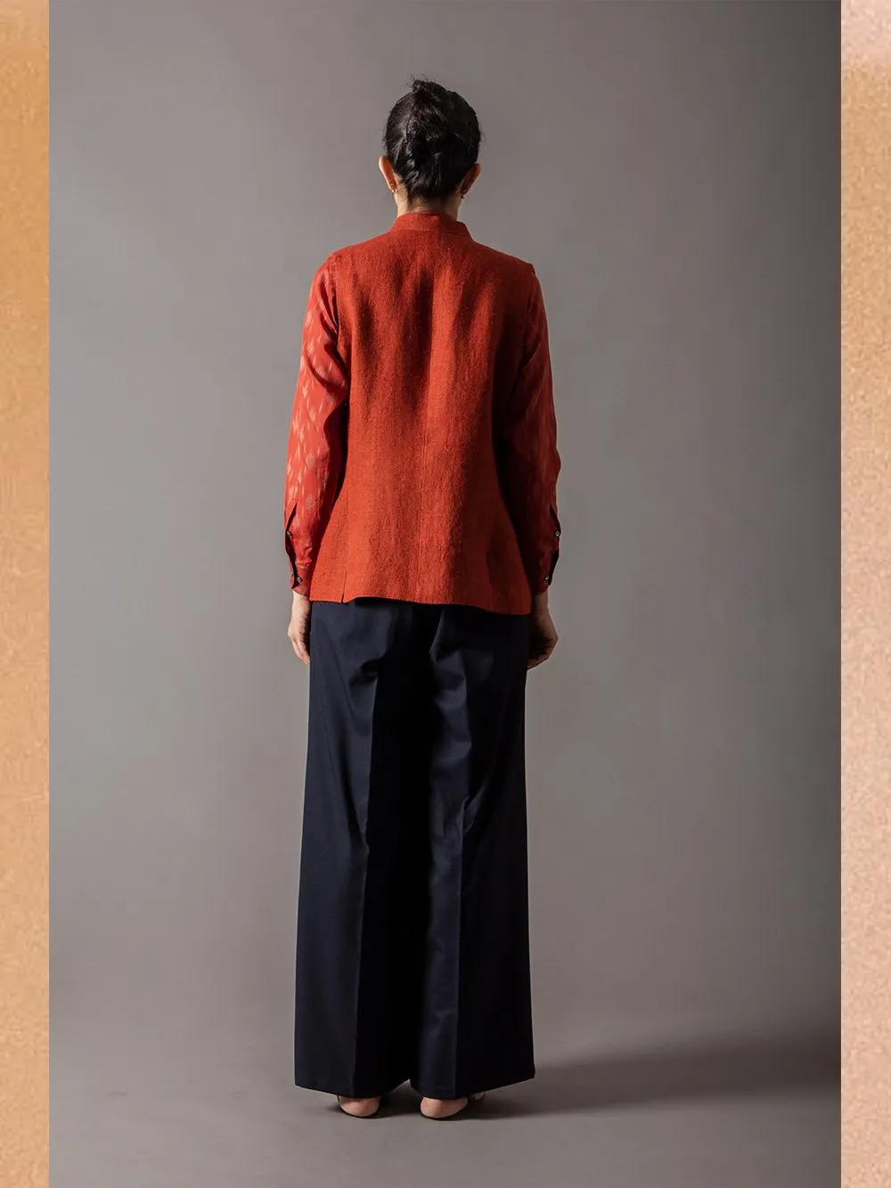 SUKETDHIR   I   SD Shaan Gilet | Heavy Linen | Rust