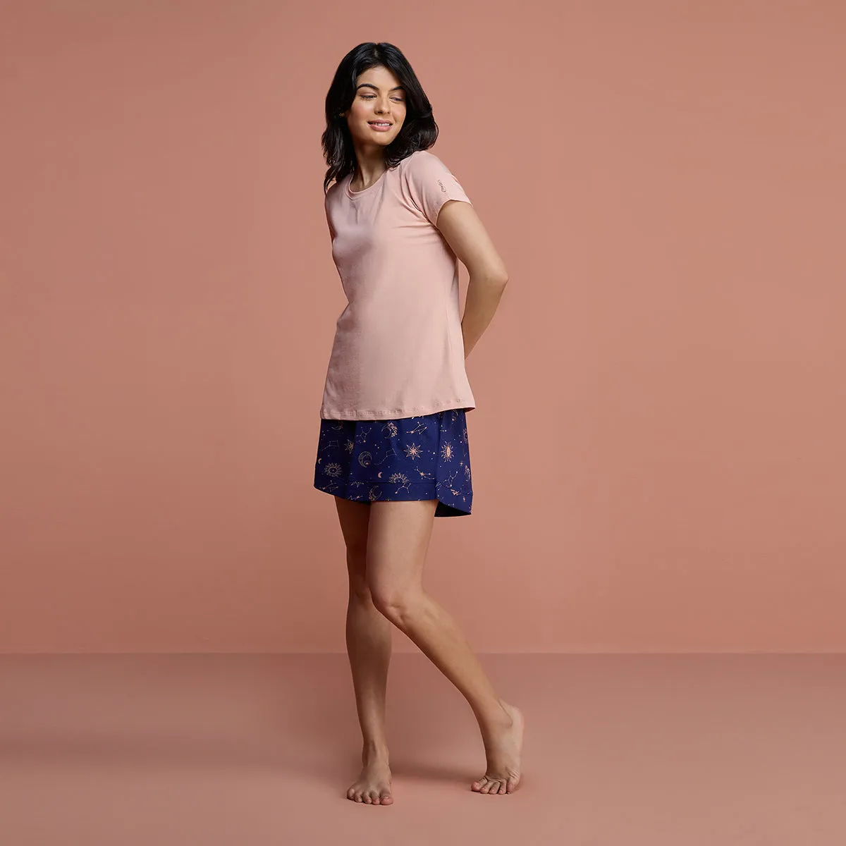 Super Comfy Cotton Stretch Classic Solid T-Shirt-NYLE216-Almost Apricot