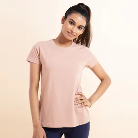 Super Comfy Cotton Stretch Classic Solid T-Shirt-NYLE216-Mellow rose
