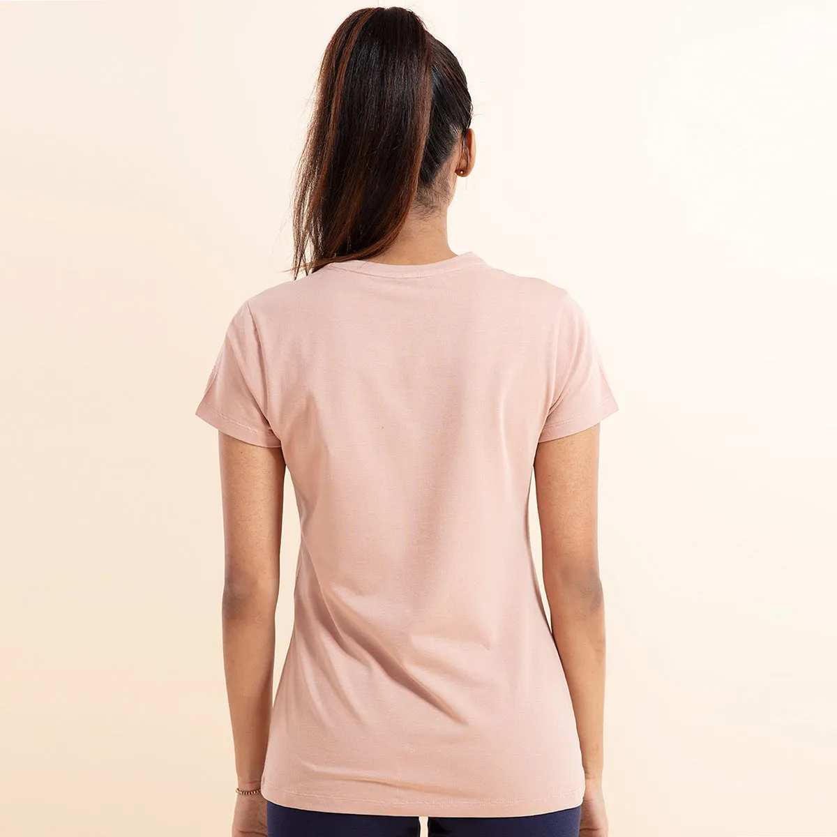 Super Comfy Cotton Stretch Classic Solid T-Shirt-NYLE216-Mellow rose