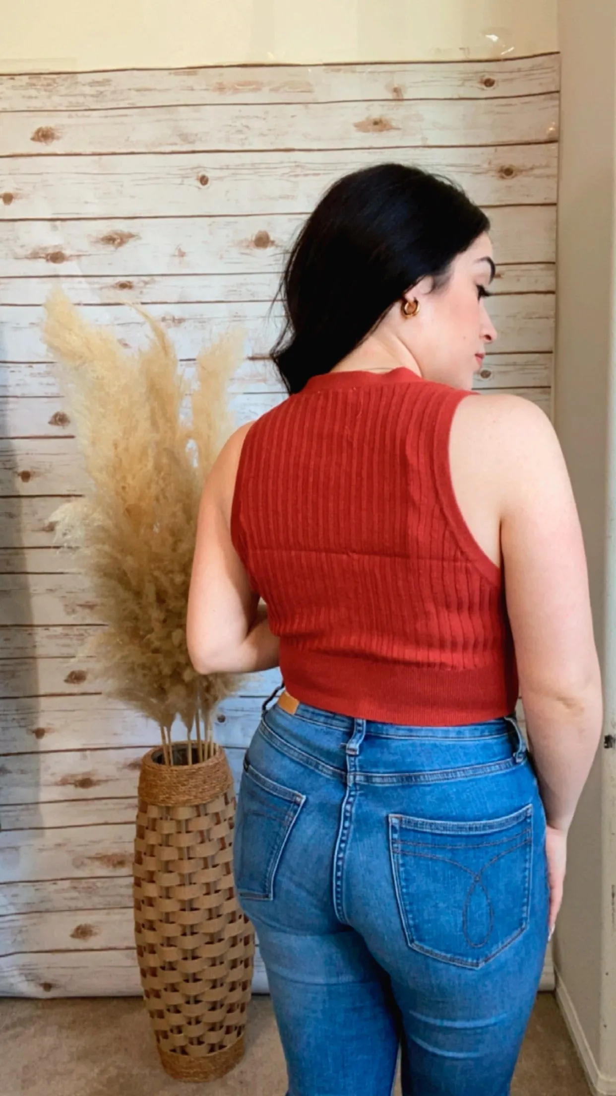 Sweater Tank Top- Brick