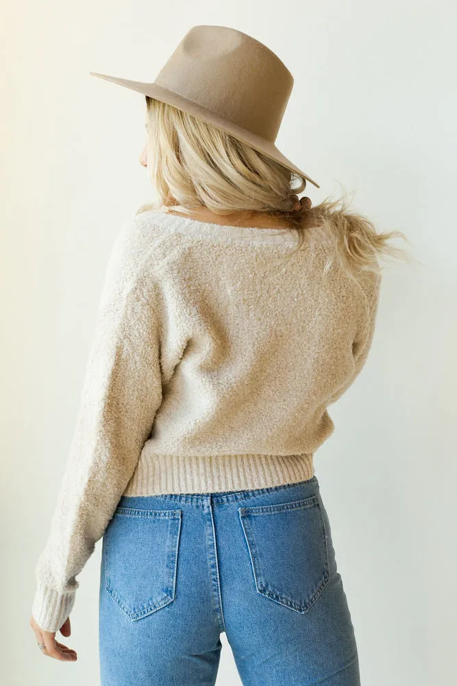 teddy crop sweater