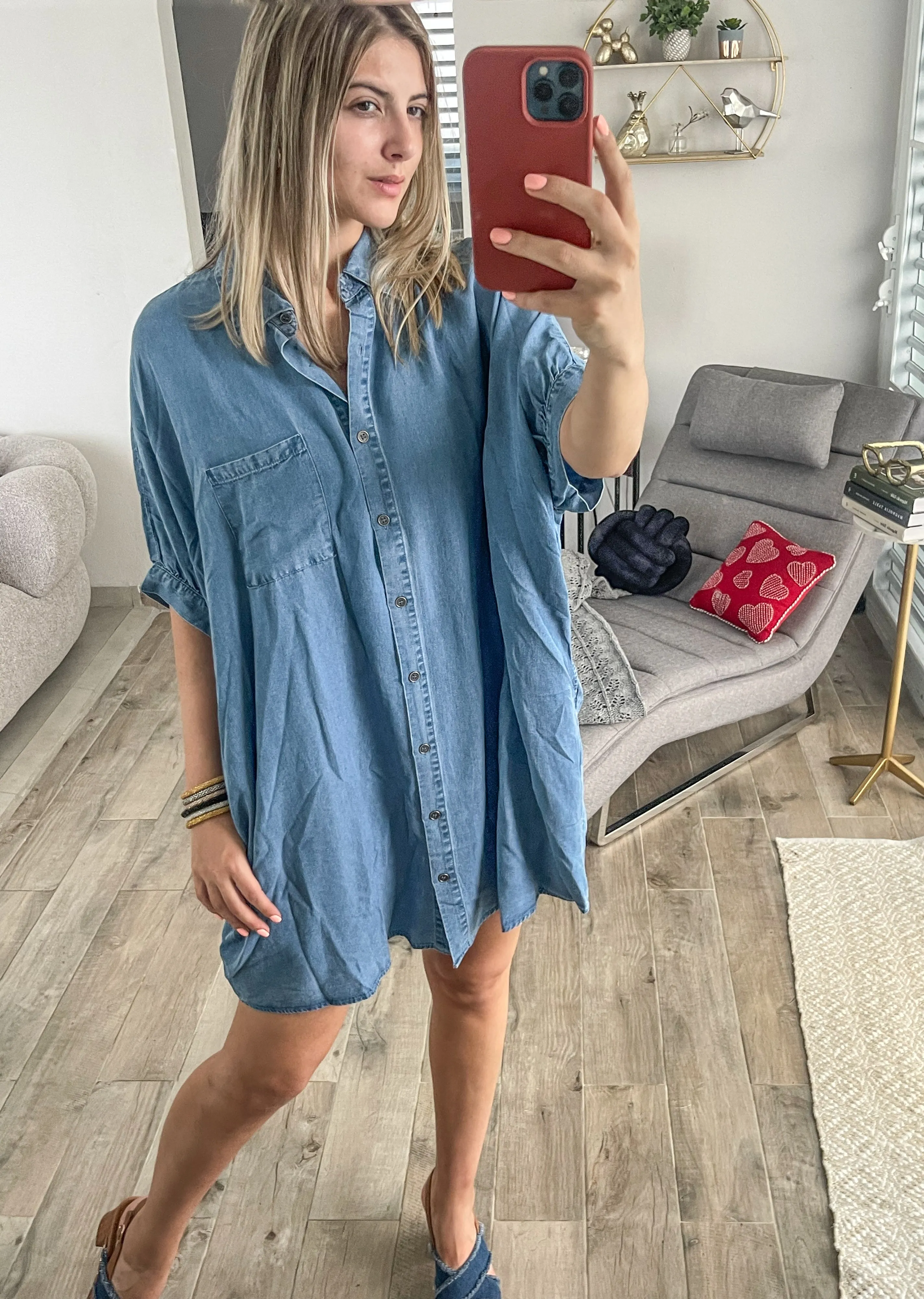 TENCEL DENIM TUNIC DRESS