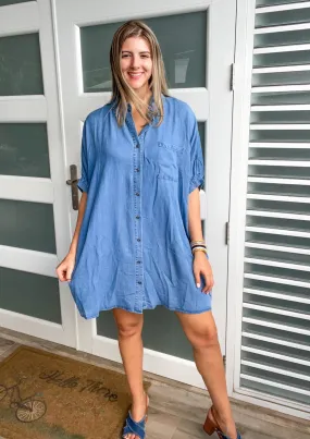 TENCEL DENIM TUNIC DRESS