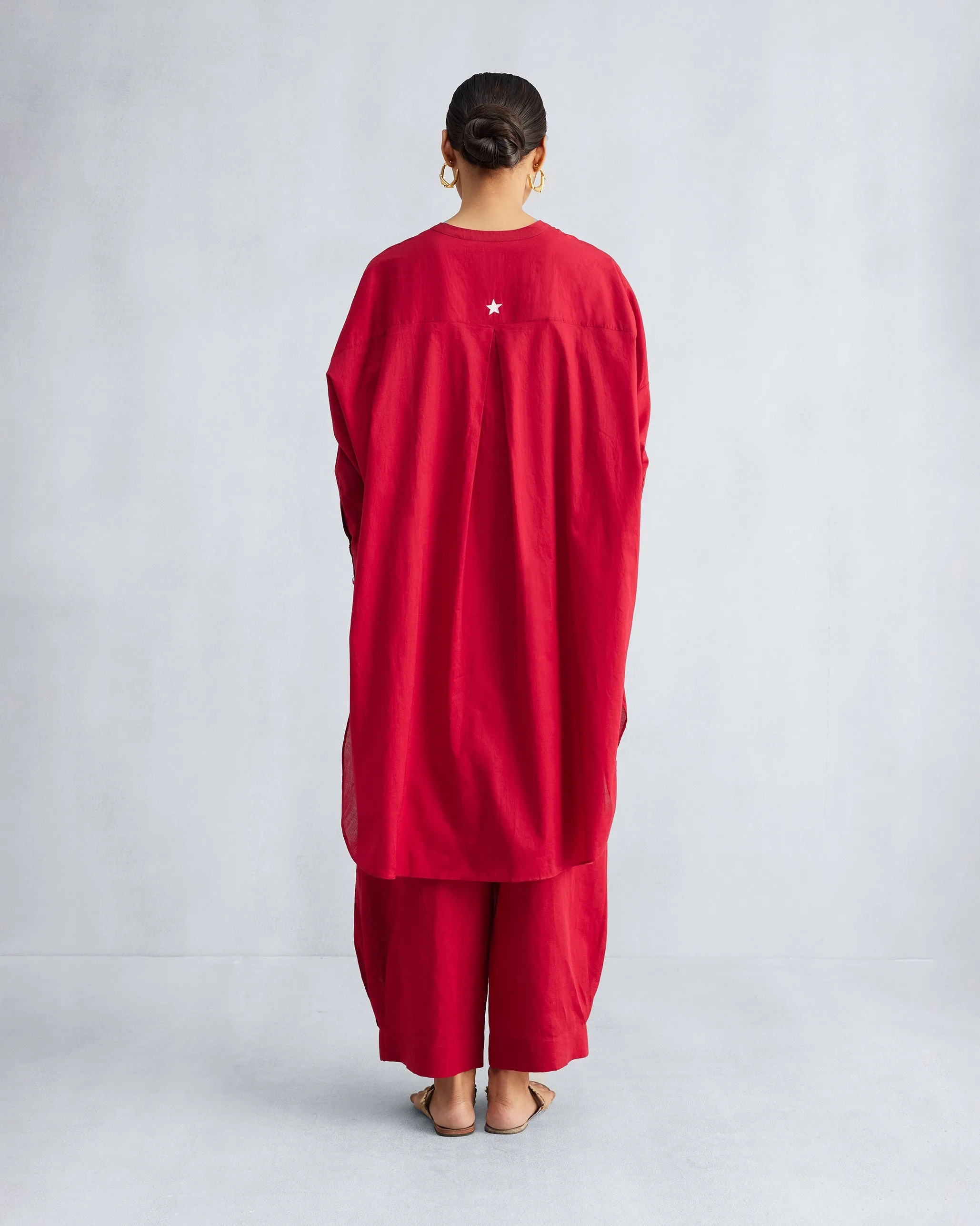 The Lazy sunday Tunic Set - Red