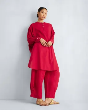 The Lazy sunday Tunic Set - Red