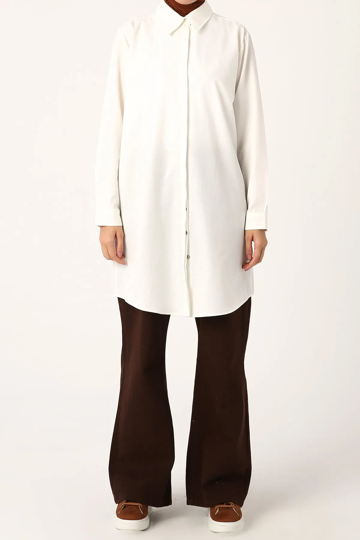 TLD Women Allday Ecru Plus Size Shirt Tunic - Chicago