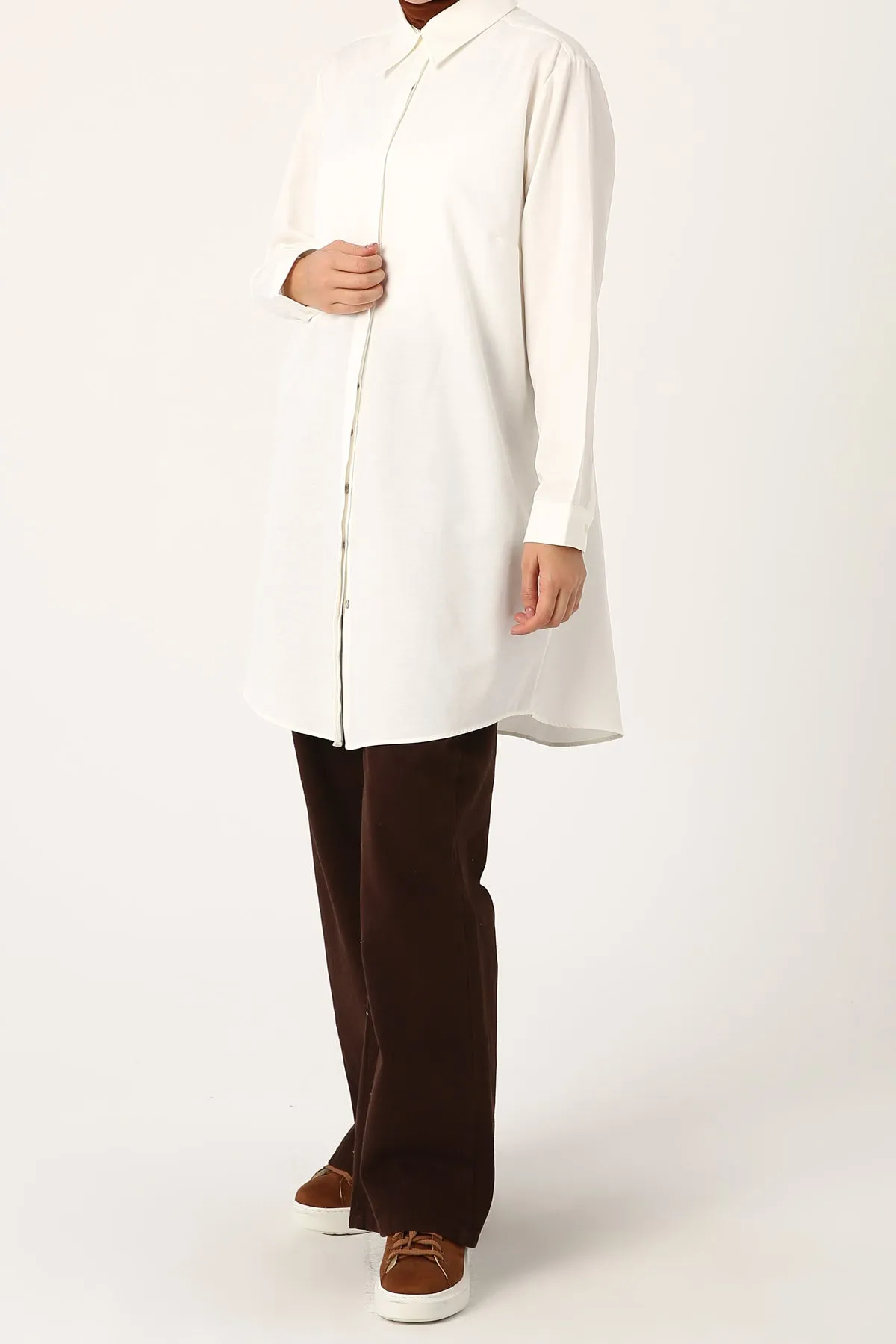 TLD Women Allday Ecru Plus Size Shirt Tunic - Chicago