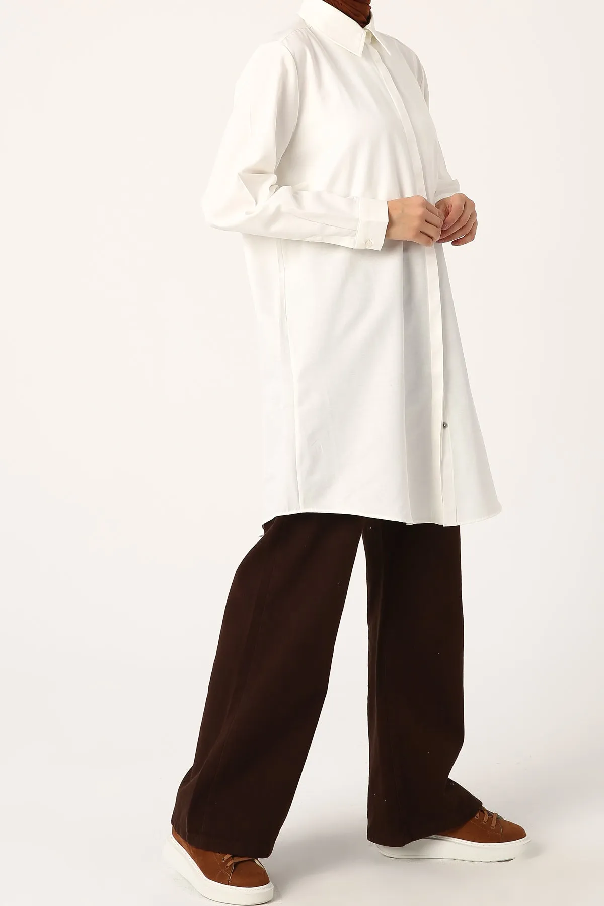 TLD Women Allday Ecru Plus Size Shirt Tunic - Chicago