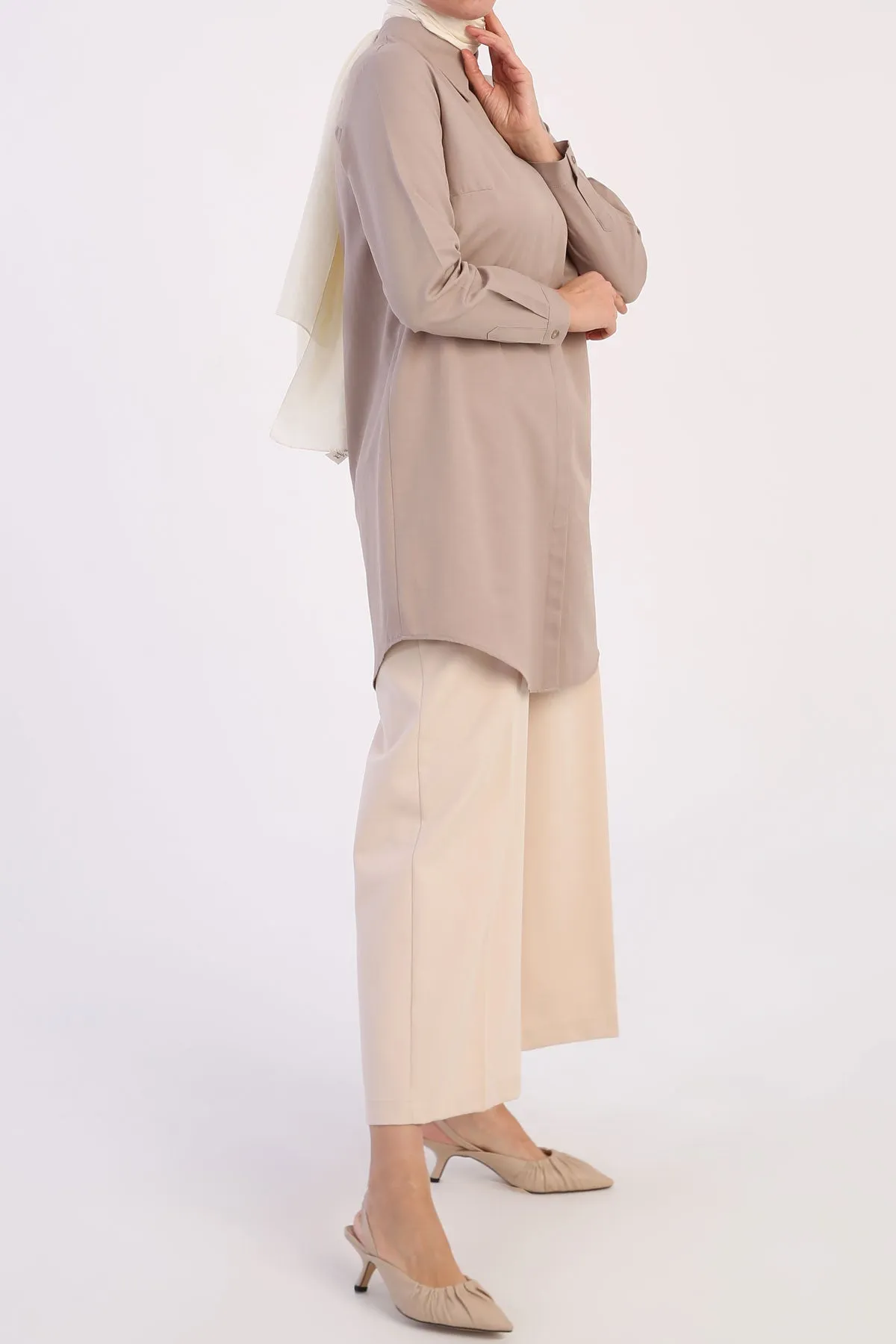 TLD Women Allday Mink Hidden Snap Shirt Tunic - Córdoba