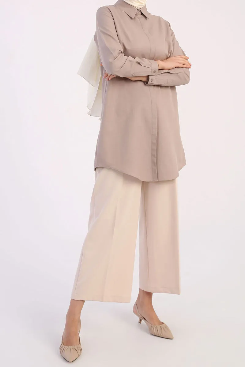 TLD Women Allday Mink Hidden Snap Shirt Tunic - Córdoba