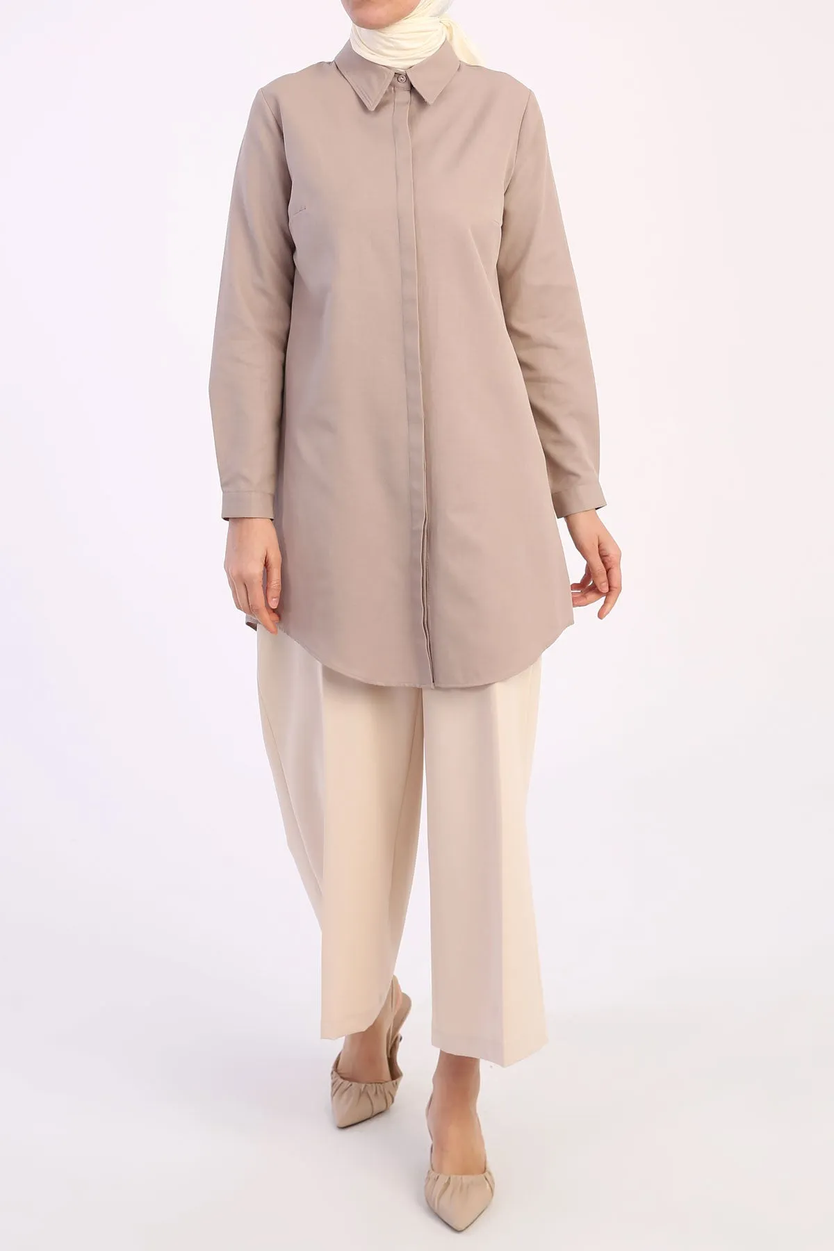 TLD Women Allday Mink Hidden Snap Shirt Tunic - Córdoba