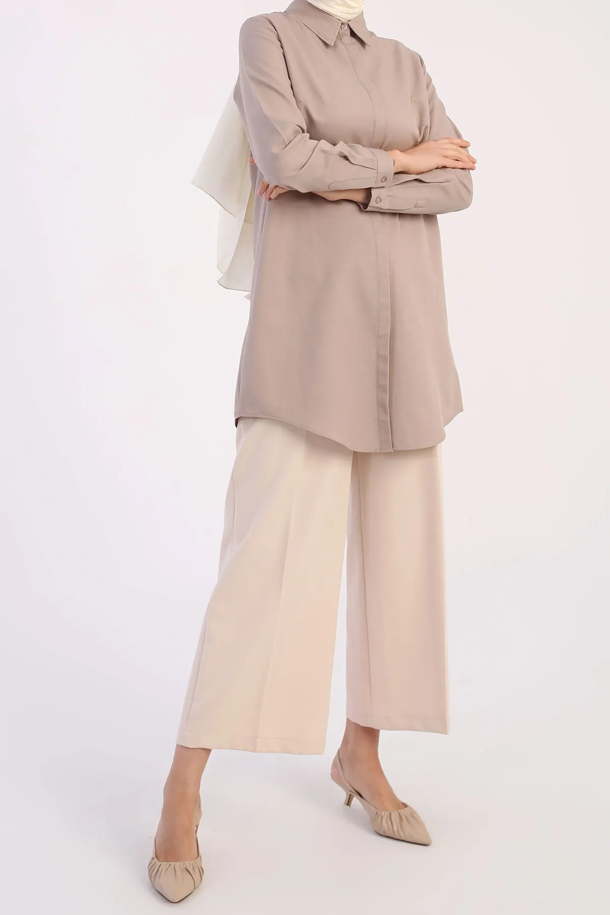 TLD Women Allday Mink Hidden Snap Shirt Tunic - Córdoba