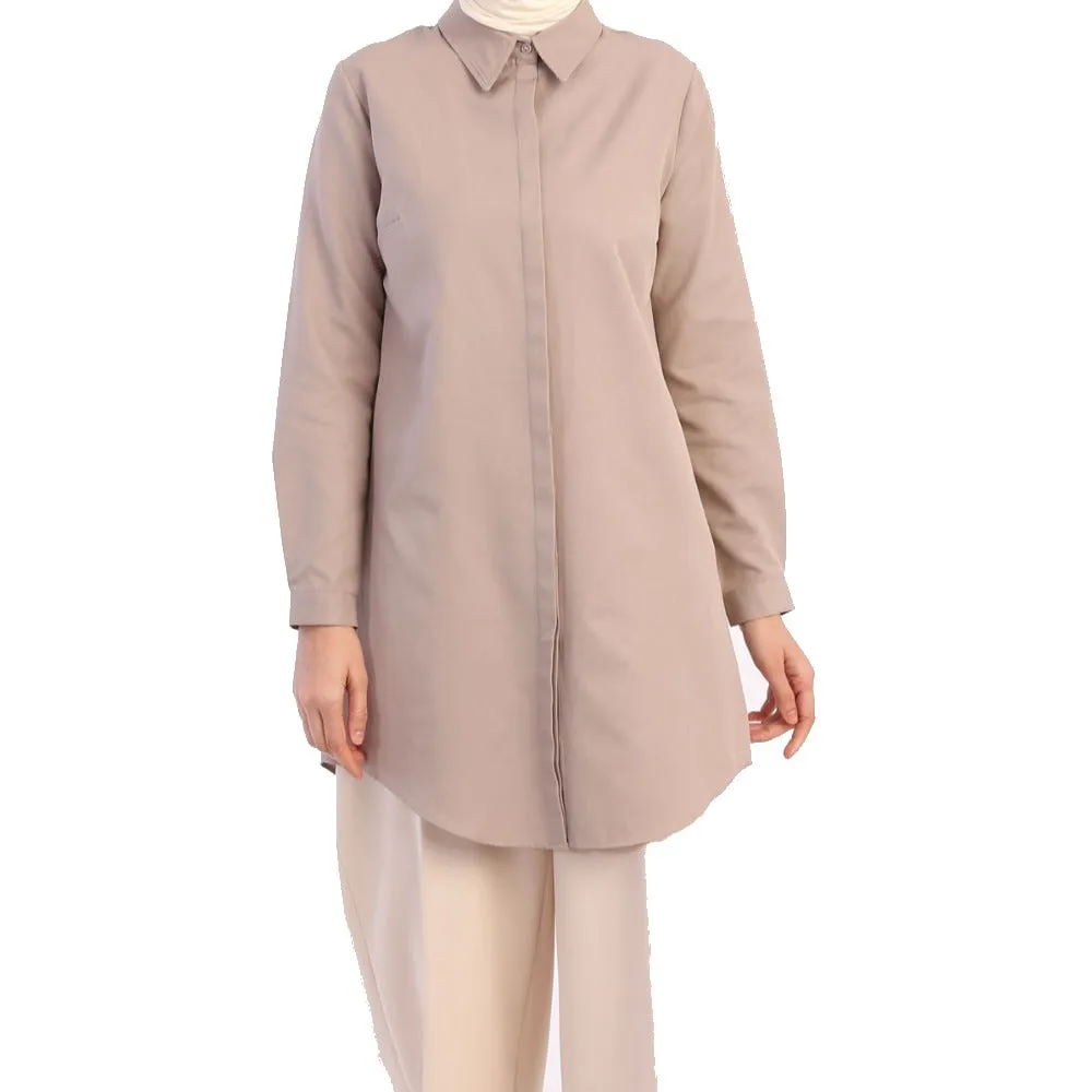 TLD Women Allday Mink Hidden Snap Shirt Tunic - Córdoba