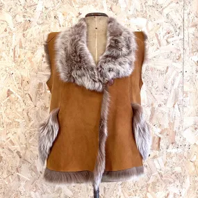 TOSCANA GILET / TAN   VARIEGATED