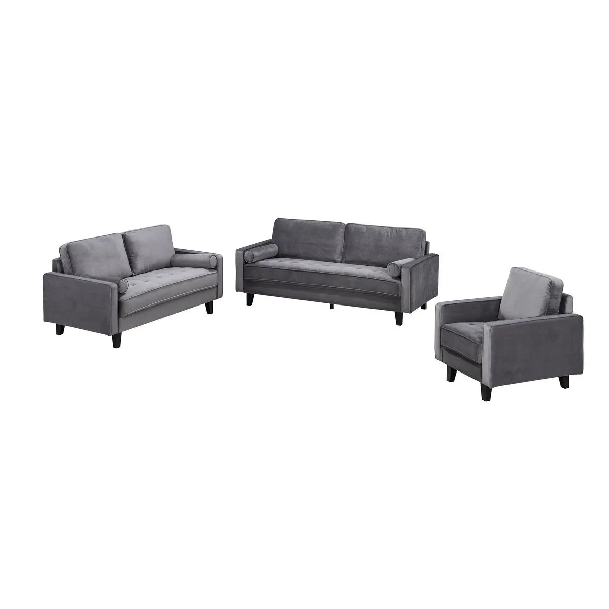 Toulouse Collection Sofa Charcoal Velvet