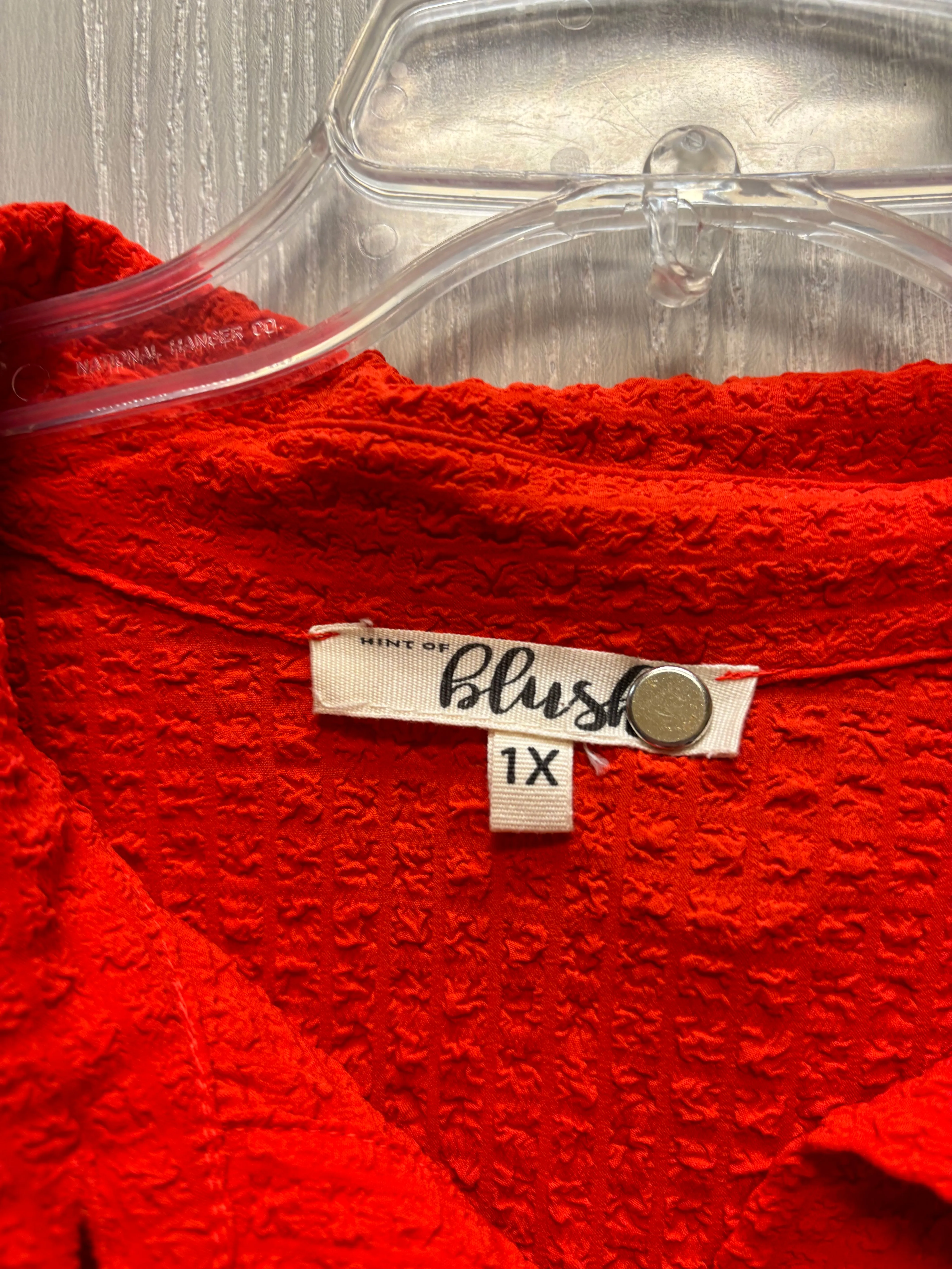 Tunic Long Sleeve By Blush In Red, Size: 1x