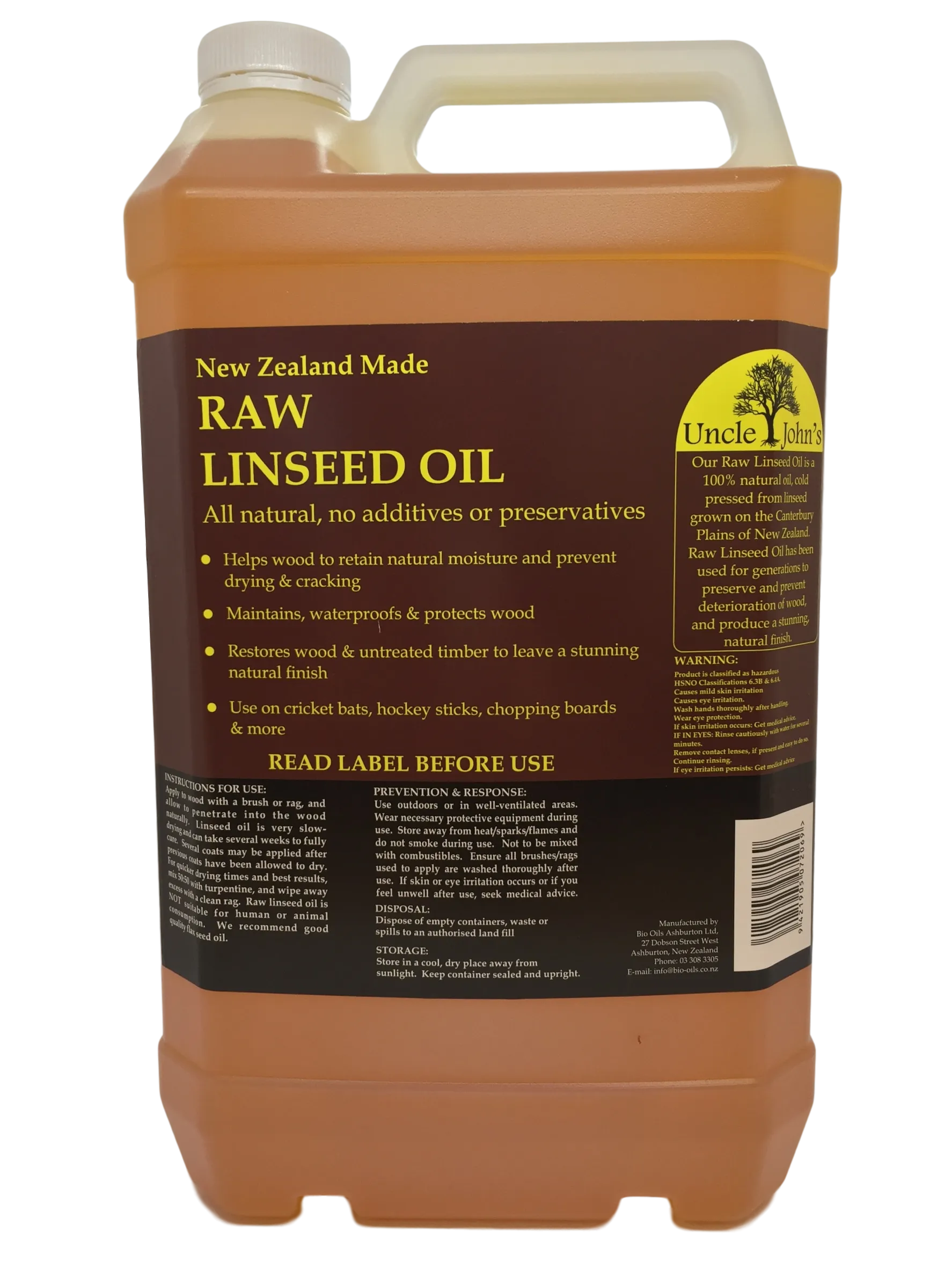 Uncle Johns Raw Linseed Oil