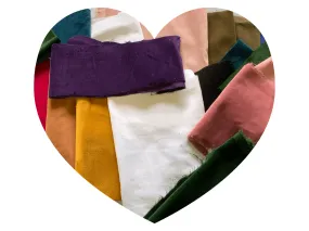 VELVET REMNANT PACK - 950g (approx) of pieces of 100% Cotton Velvet for patchwork and similar projects