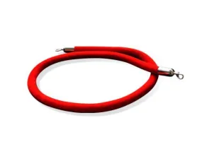 Velvet Rope, 8' Long Red With Polished Chrome Snap Ends