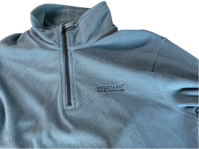 Vintage Regatta men's lightweight 1/4 zip high neck blue sweater in S| L28 W21| SKU 4472