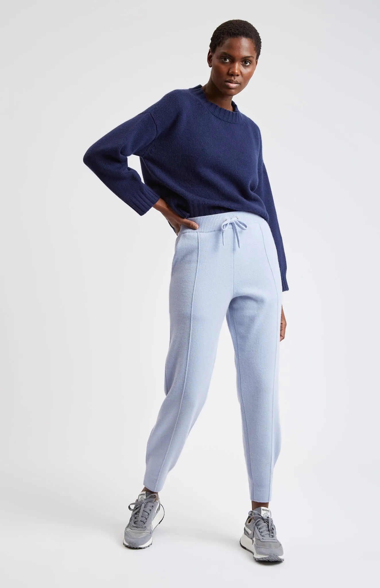 Women's Cashmere Blend Joggers In Light Blue