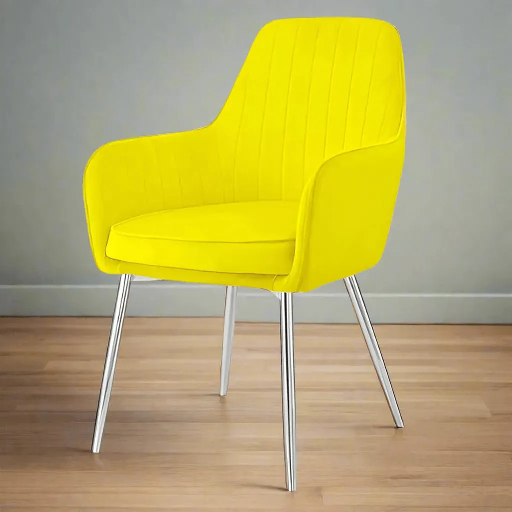 Wooden Twist Aureate Modern Cafe Dining Chair Metal Legs