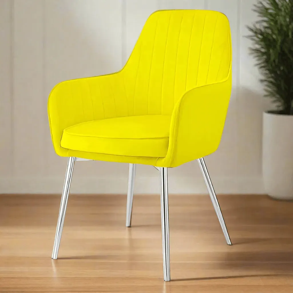 Wooden Twist Aureate Modern Cafe Dining Chair Metal Legs