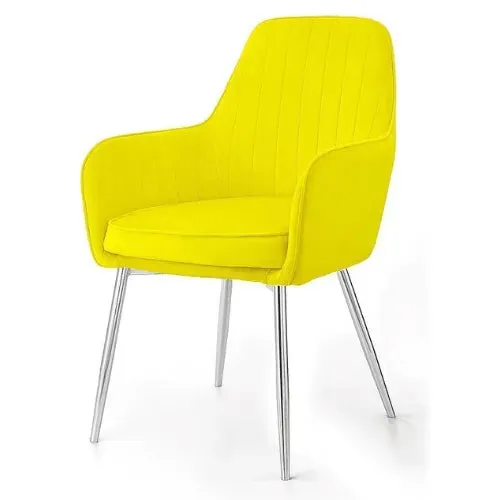 Wooden Twist Aureate Modern Cafe Dining Chair Metal Legs