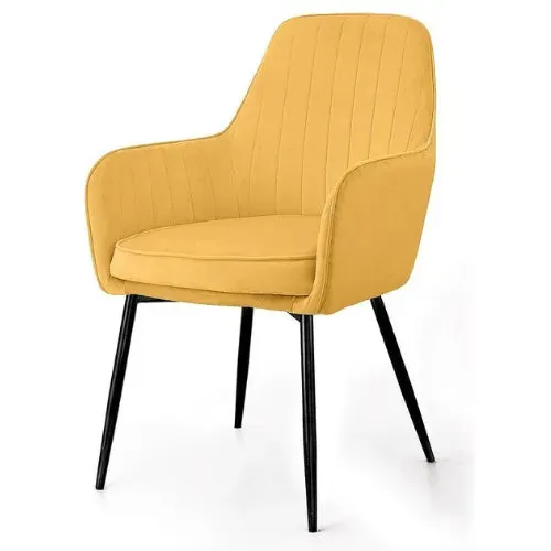 Wooden Twist Grievous Modern Cafe Dining Chair Metal Legs