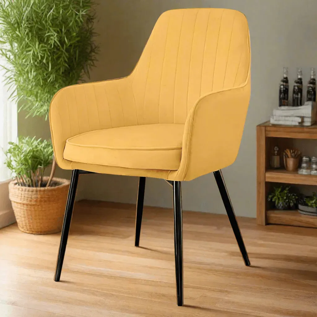 Wooden Twist Grievous Modern Cafe Dining Chair Metal Legs