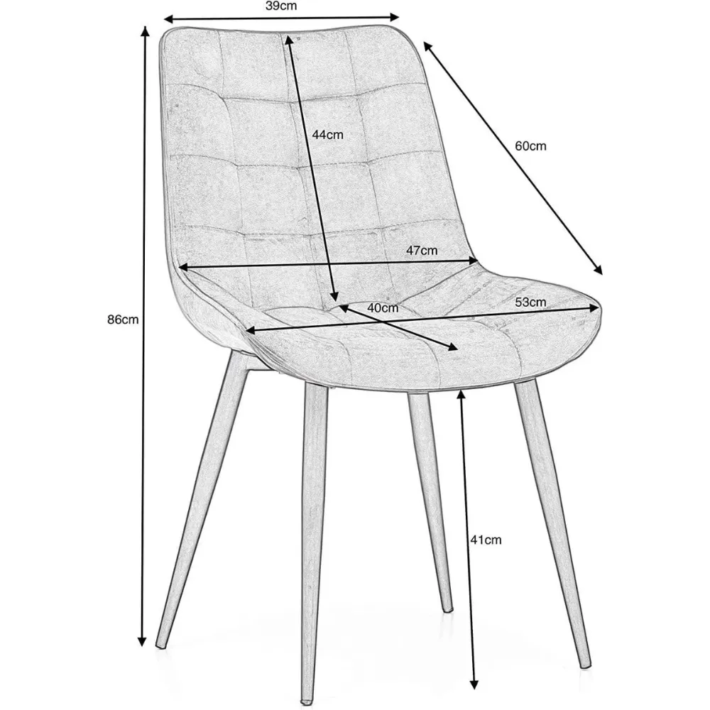 Wooden Twist Tufted Design Modern Cafe Dining Chair with Metal Legs