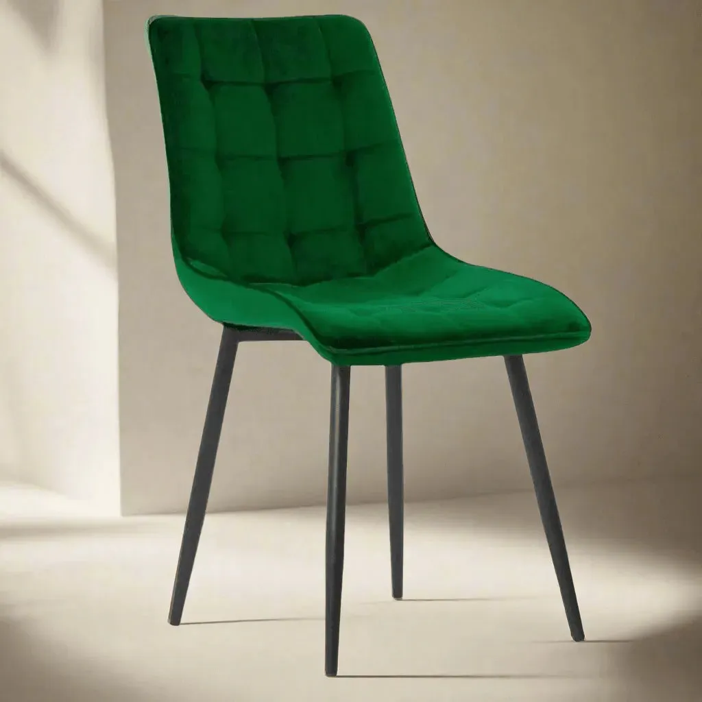 Wooden Twist Tufted Design Modern Cafe Dining Chair with Metal Legs