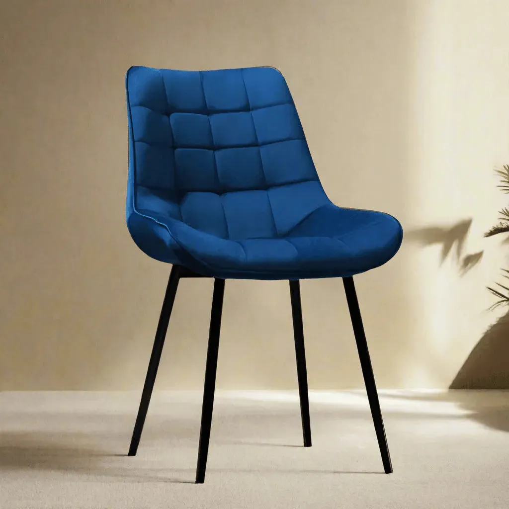 Wooden Twist Tufted Design Modern Cafe Dining Chair with Metal Legs