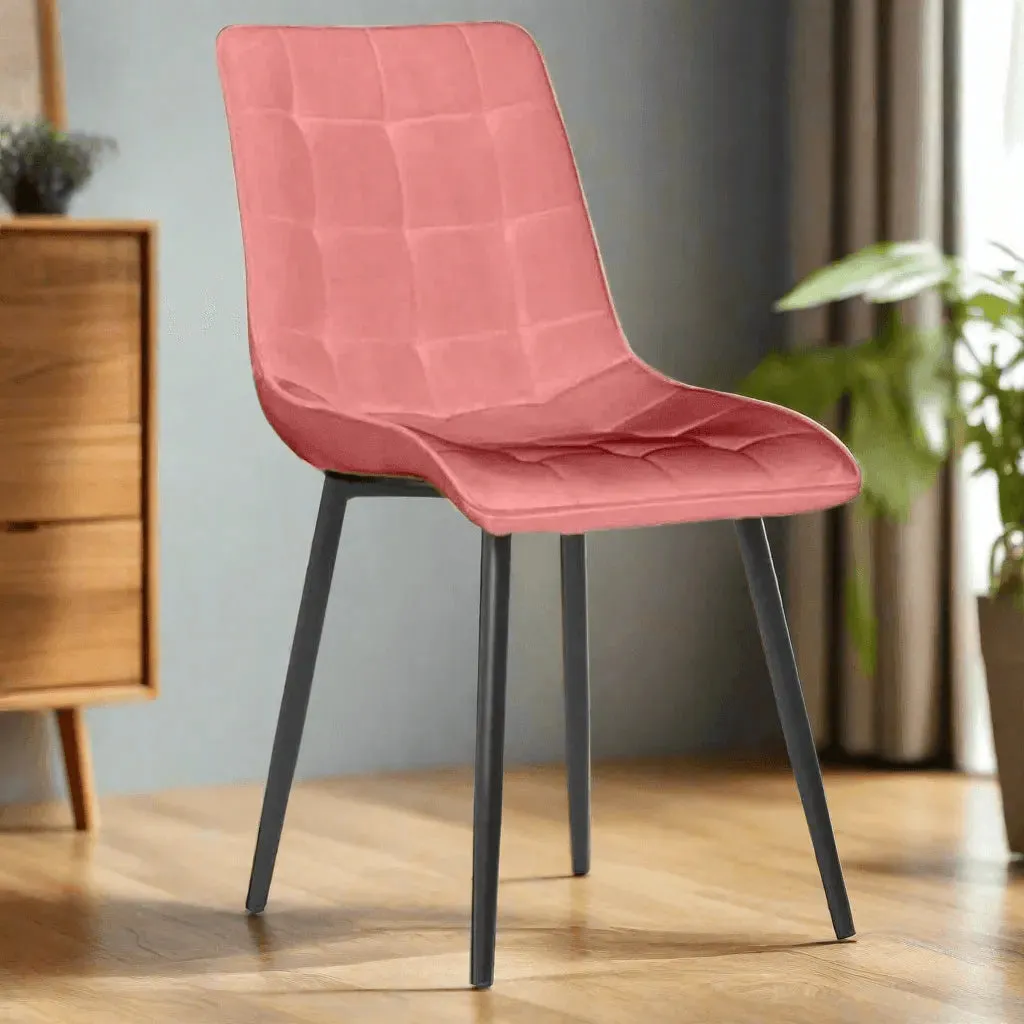 Wooden Twist Tufted Design Modern Cafe Dining Chair with Metal Legs