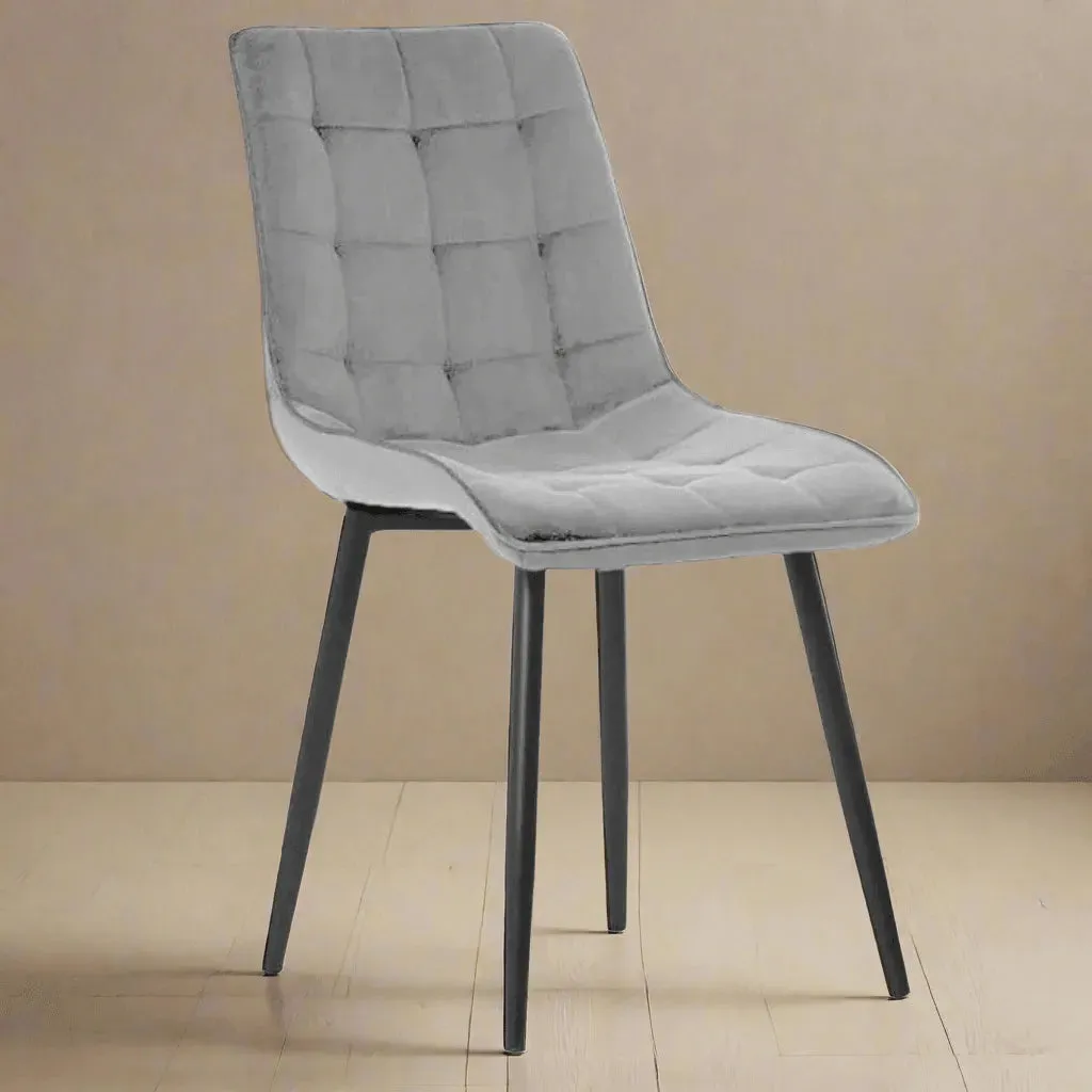Wooden Twist Tufted Design Modern Cafe Dining Chair with Metal Legs