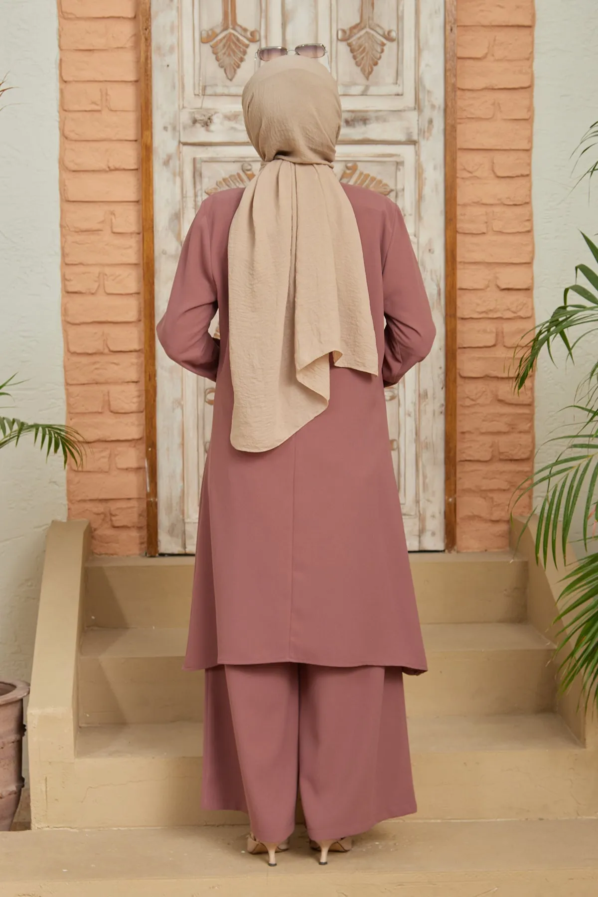 ZRF Women Chain Detailed Tunic Pants Set - Rose Pink - Borgerhout